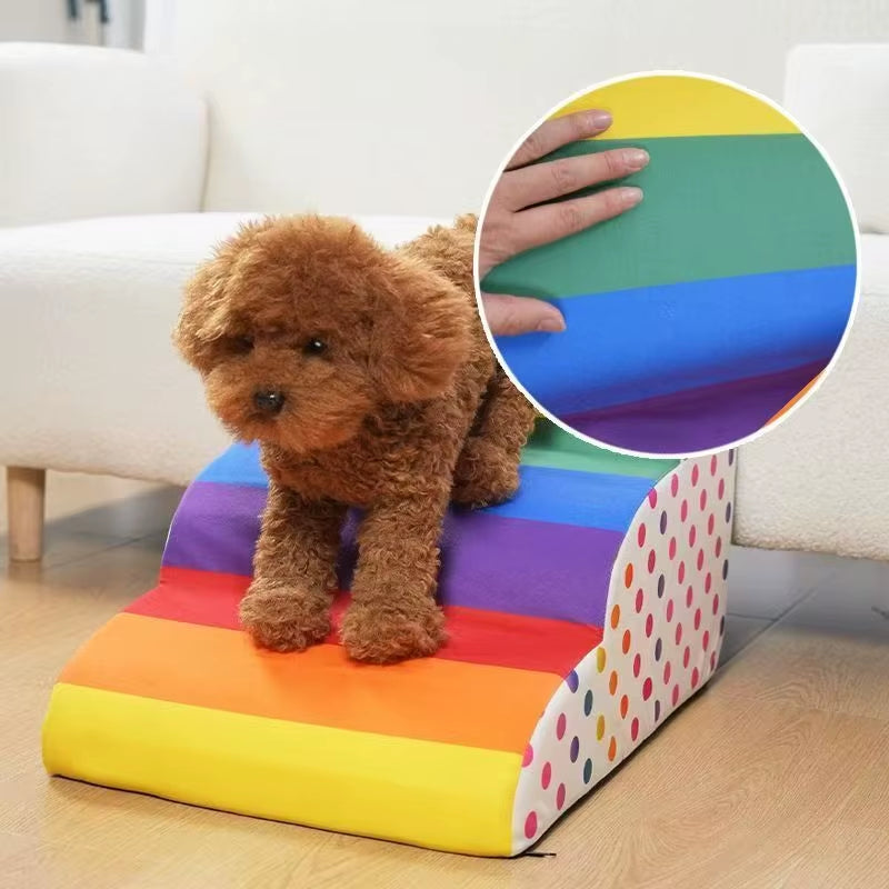 Colorful Pet 2/3 Step Staircase Dog/Cat Ramp Ladder Detachable and Washable Training Pet Ramp Staircase Pet Supplies