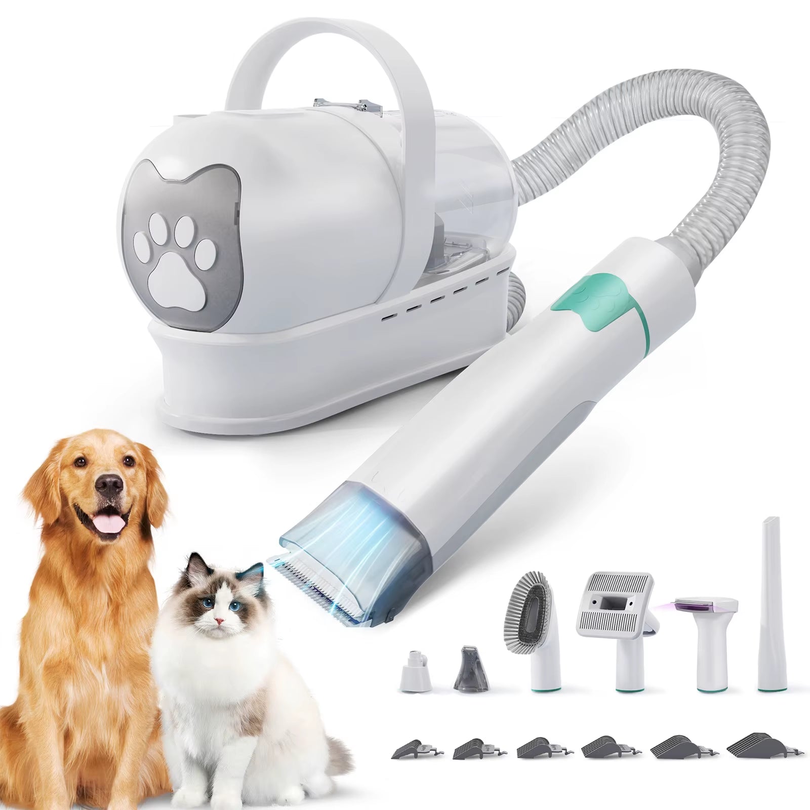 For Dogs Cats Shedding Grooming Dog Grooming Kit, Pet Grooming Vacuum with Pet Clipper Nail Grinder, Dog Hair Vacuum