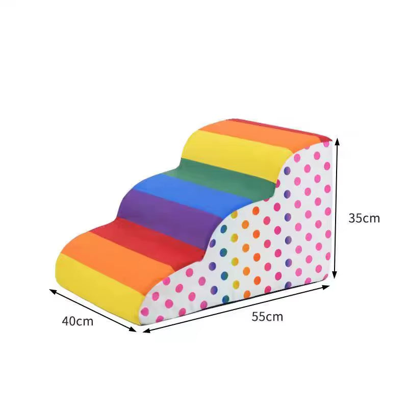Colorful Pet 2/3 Step Staircase Dog/Cat Ramp Ladder Detachable and Washable Training Pet Ramp Staircase Pet Supplies