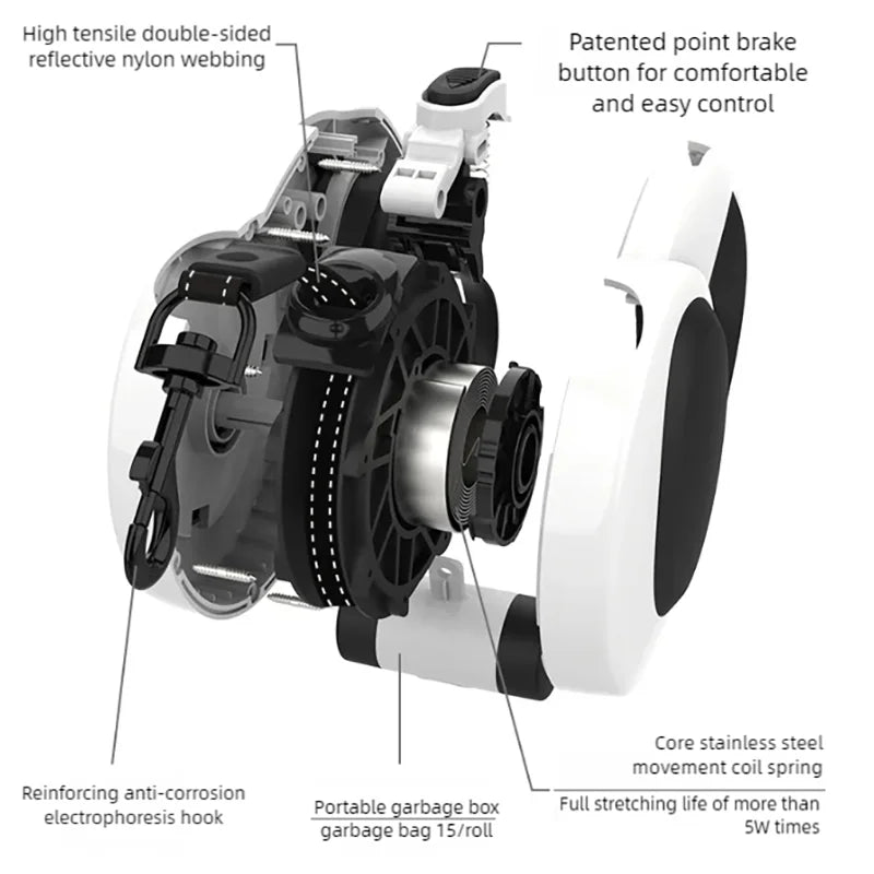 Pet Automatic Retractable Leash Reflective Dog Leash LED Light Walking Leash Explosion-Proof Charging Dog Leash Dog Leash