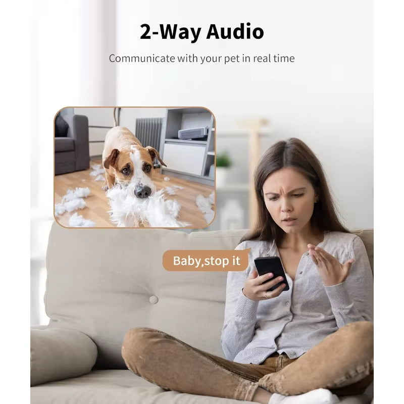 2K Pet Camera Treat Dispenser, 360°View Dog Camera with Phone App, 5G&2.4G Wifi 2-Way Talk Pet Camera Indoor for Cats Remote Tre