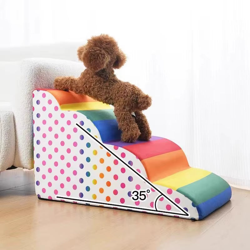 Colorful Pet 2/3 Step Staircase Dog/Cat Ramp Ladder Detachable and Washable Training Pet Ramp Staircase Pet Supplies