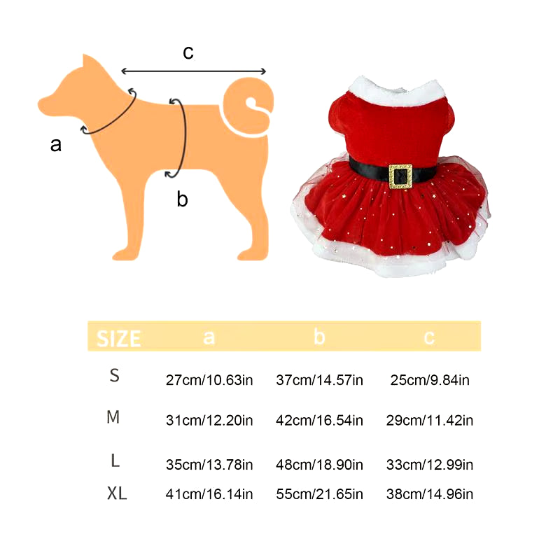 Christmas Pet Dress for Small Middle Dogs Kitten Skirt Puppy Fleece Dress Xmas Clothes Pet Supplies Dog Costume