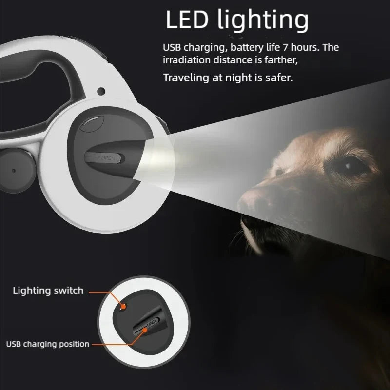 Pet Automatic Retractable Leash Reflective Dog Leash LED Light Walking Leash Explosion-Proof Charging Dog Leash Dog Leash